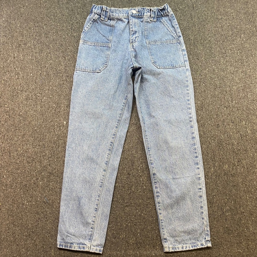 Forever 21 Premium Denim Jeans Sz L Womens Light Blue Skater Elastic Waist